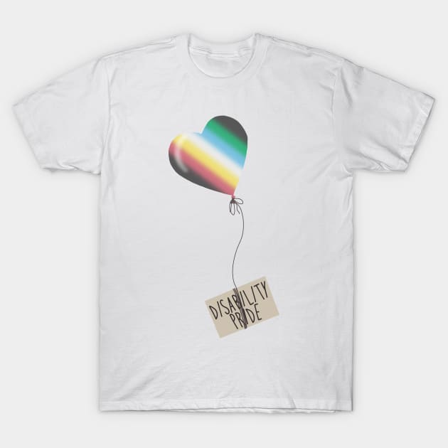 Disability pride flag balloon T-Shirt by Becky-Marie